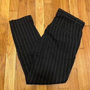 GAP black skinny ankle work pants pinstriped size 4
